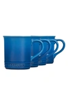 Le Creuset Set Of Four 14-ounce Stoneware Mugs In Nocolor