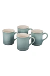 Le Creuset Set Of Four 14-ounce Stoneware Mugs In Deep Teal
