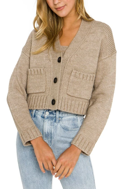 English Factory V-neck Cardigan Sweater In Brown