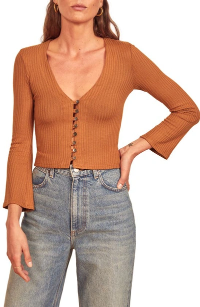 Reformation Gellar Crop Top In Cider