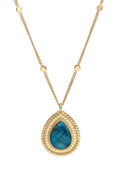Anna Beck Long Apatite Pendant Necklace In Gold/ Apatite