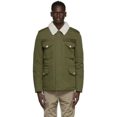 Yves Salomon Green Down & Shearling Jacket In B2422 Huntr