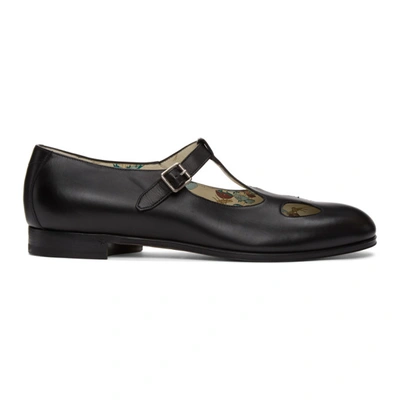 Gucci Black Mary Jane Cut-out Loafers In 1000 Black