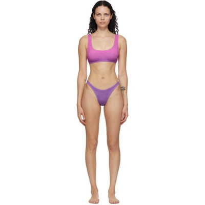 Bound By Bond-eye Purple & Pink 'the Malibu' Bikini In Blossom