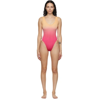 Bound By Bond-eye Pink & Orange 'the Milan' One-piece Swimsuit In Sunset