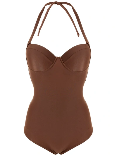 Amir Slama Plain One-piece In Brown