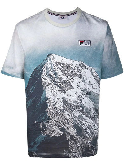 Fila Mountain-print T-shirt In Grey