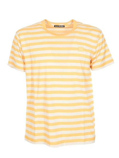 Acne Studios Striped Logo T-shirt Deep Yellow