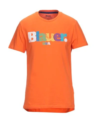 Blauer T-shirts In Orange