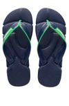 Havaianas Power Three-tone Flip Flops In Navy Green