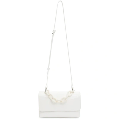 Msgm White Chain Handle Double Bag In 01 White