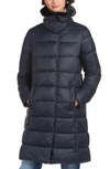 Barbour Teasel Faux Fur Trim Puffer Jacket In Dk Navy