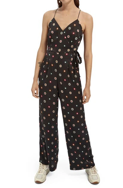 Scotch & Soda Patterned Wrap-around Jumpsuit In Combo V