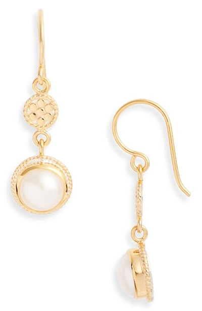 Anna Beck Genuine Pearl Double Drop Earrings (nordstrom Exclusive) In Gold/ Pearl