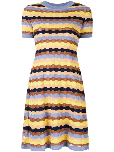 M Missoni Scalloped Knit Dress In Multicolour