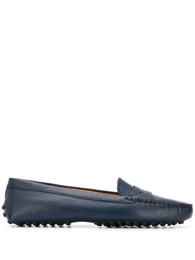 Scarosso Sofia Driving Shoes In Blue - Calf