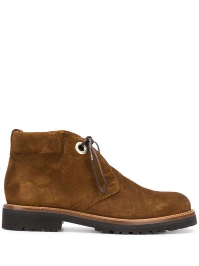 Scarosso Willow Lace-up Boots In Cigar Suede