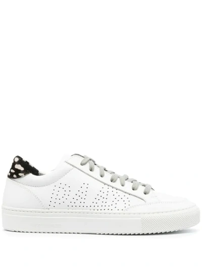 P448 Perforated Textured Panel Trainers In White