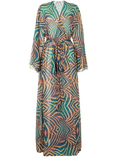 Andrea Iyamah Zane Cover-up Dressing Gown In Green