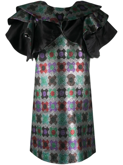 La Doublej Flame Ruffled Mini Dress In Groovy Dot