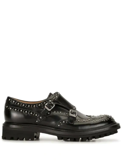 Church's Studded Monk Shoes In Black