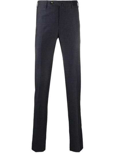 Pt01 Plaid Check Trousers In Blue
