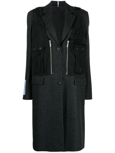 Mcq By Alexander Mcqueen Mono Breasted Wool Coat In Grey