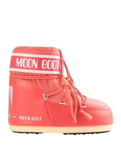 Moon Boot Ankle Boots In Orange