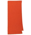Ganni Ribbed Recycled-wool Scarf In Flame