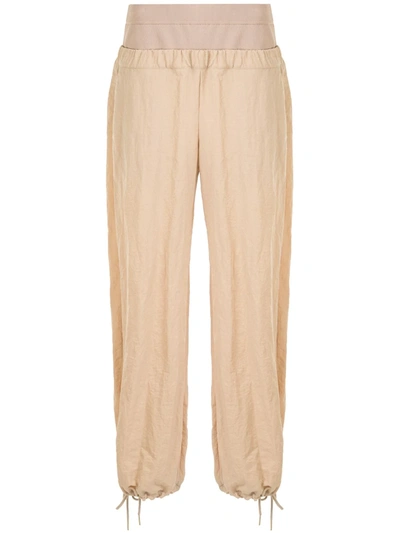 Dion Lee Layered Waistband Trousers In Brown