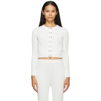 Dion Lee Hook-closure Wool-cashmere Cardigan In White