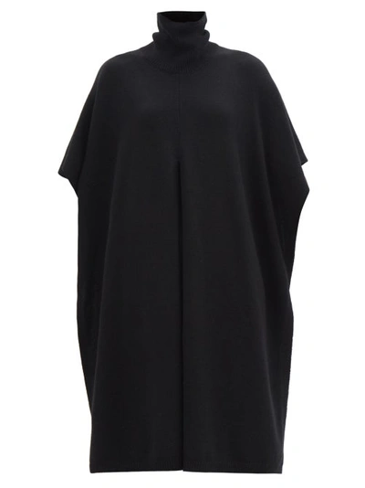 Joseph Roll-neck Front-slit Cashmere Poncho In Black