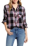 Rails Hunter Plaid Shirt In Black Melon Aqua