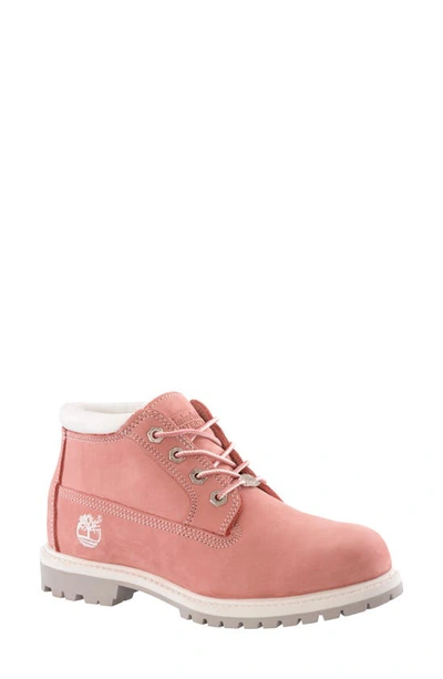 Timberland Nellie Waterproof Chukka Boot In Pink Nubuck Leather