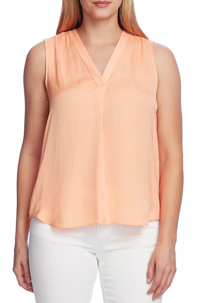 Vince Camuto Rumpled Satin Blouse In Orange Blossom