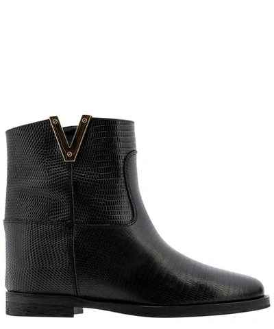 Via Roma 15 Women's Black Leather Ankle Boots