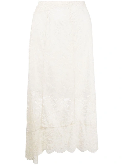 Rabanne Lace Mid-length Skirt In Neutrals
