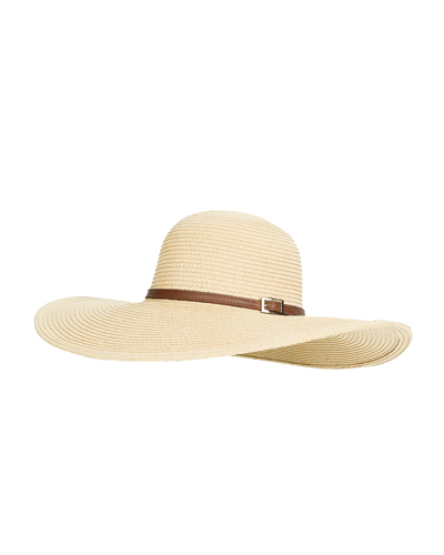 Melissa Odabash Womens Cream/tan Jemima Buckle-embellished Woven Fedora Hat 1 Size