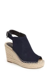 Kenneth Cole New York Women's Olivia Espadrille Peep-toe Wedges Women's Shoes In Navy