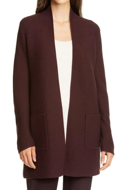 Eileen Fisher Rib Silk & Cashmere Cardigan In Casis