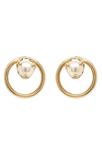 Zoë Chicco 14k Yellow Gold White Pearls Cultured Freshwater Pearl Circle Stud Earrings