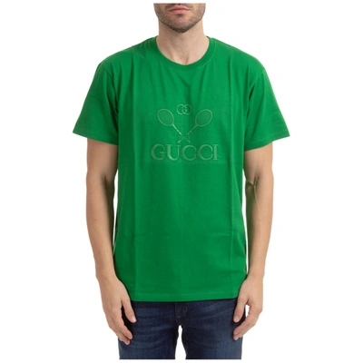 Gucci Men's Short Sleeve T-shirt Crew Neckline Jumper In Green