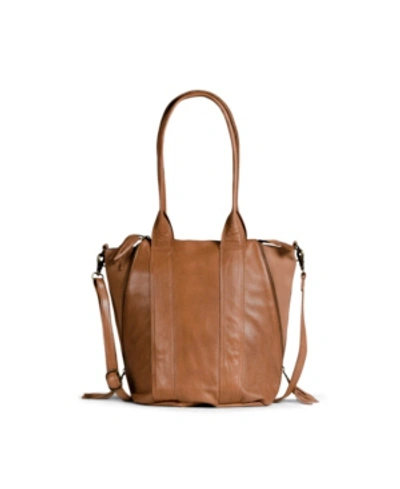 Day & Mood Halo Leather Satchel In Desert Sand