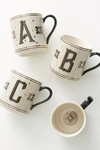 Anthropologie Tiled Margot Monogram Mug By  In Alphabet Size F