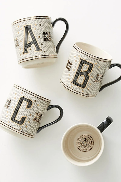 Anthropologie Tiled Margot Monogram Mug By  In Alphabet Size T