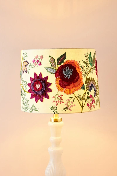 Anthropologie Embroidered Jessamine Lamp Shade In Assorted