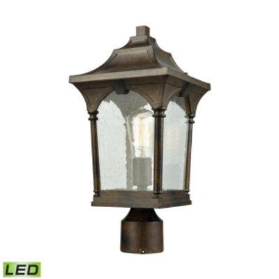 Elk Lighting Loringdale 1 Light Outdoor Post Mount In Hazelnut Bronze With Clear Seedy Glass