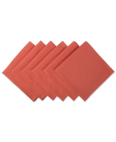 Design Imports Design Import Spice Solid Napkin, Set Of 6 In Orange
