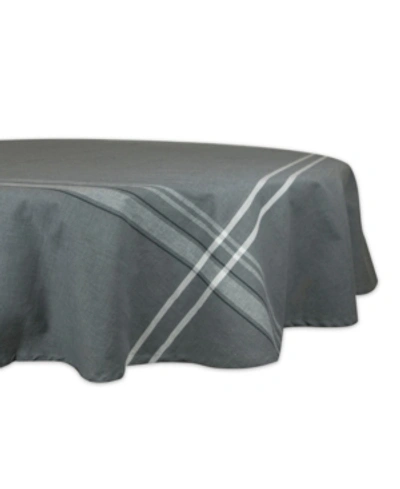 Design Imports French Chambray Tablecloth 70" Round In Gray