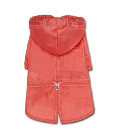 Touchdog Split-vent Designer Water-resistant Dog Raincoat Medium In Orange
